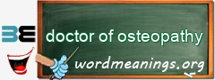 WordMeaning blackboard for doctor of osteopathy